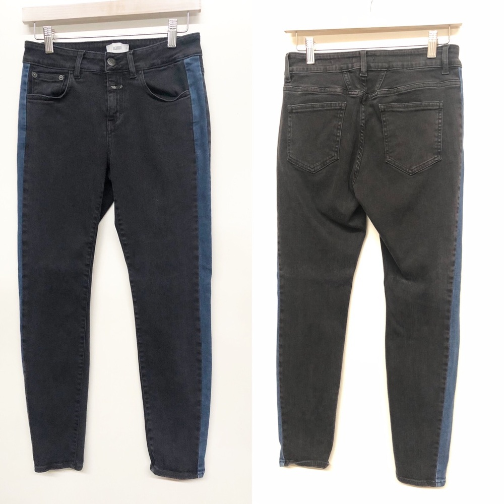 Closed Baker Black High Rise Skinny Stripe Jeans
